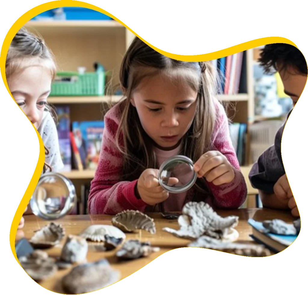 Kids exploring science, technology, engineering, art and math activities
