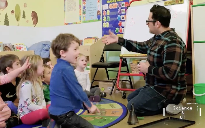 Carmelo Piazza of Brooklyn Science Spot demonstrating science experience