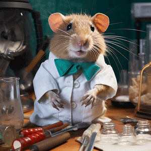 Dressed up Hamster promoting Party Science Animals