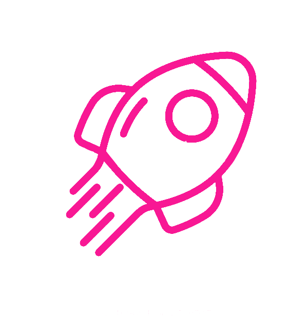 animated outline drawing of a spaceship