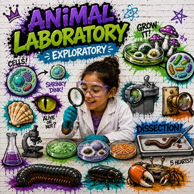 Brooklyn children participating in educational live animal demonstrations and science exploration