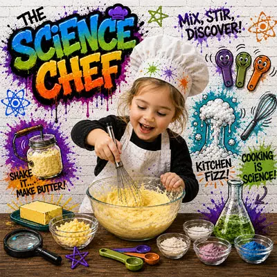 Brooklyn Preschool children participating in hands-on kitchen chemistry activities during Science Chef class
